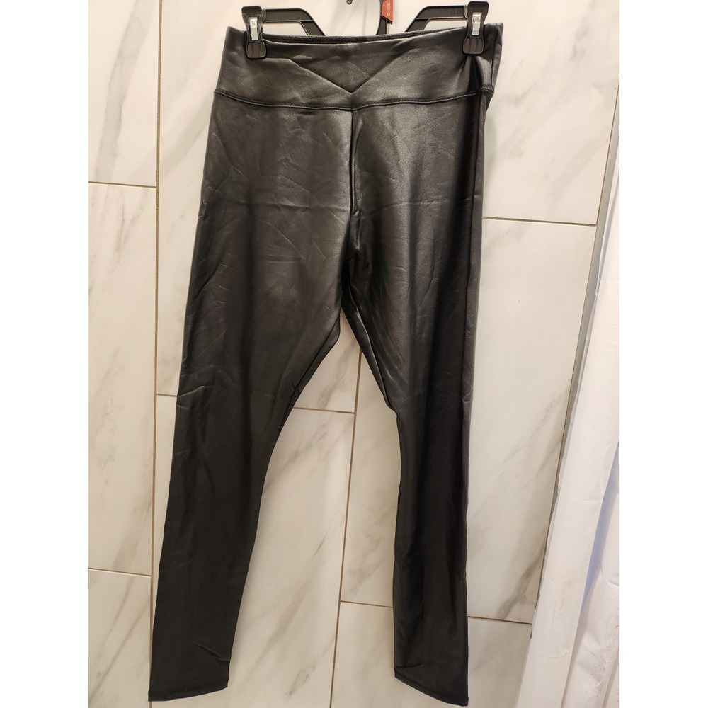 Hollister California, Medium, Black Faux Leather,Casual Leggings, Pull-on Pants